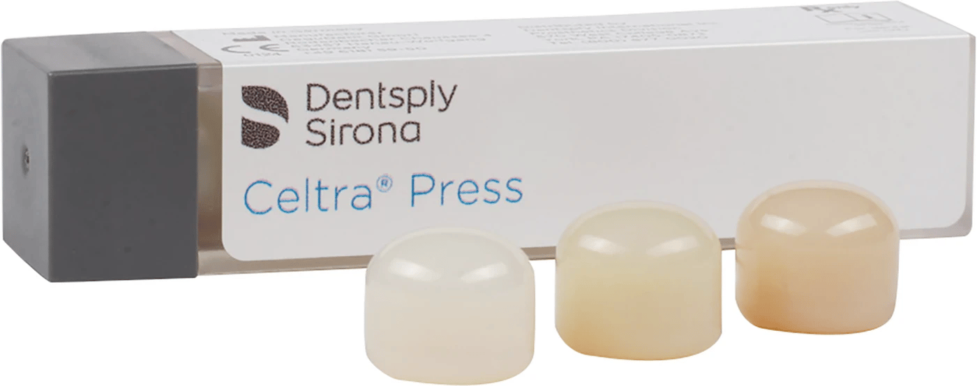 اینگات پرس سلترا Celtra Press دنتسپلای سیرونا - Dentsply Sirona Celtra Press Ingots (بسته ۳ عددی × 5.6 گرم و بسته 5 عددی × 3.6 گرم)