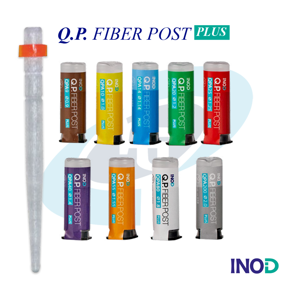 فایبرپست Q.P Fiber Post PLUS برند INOD - ریفیل ۱۰ عددی (سایزبندی کامل)
